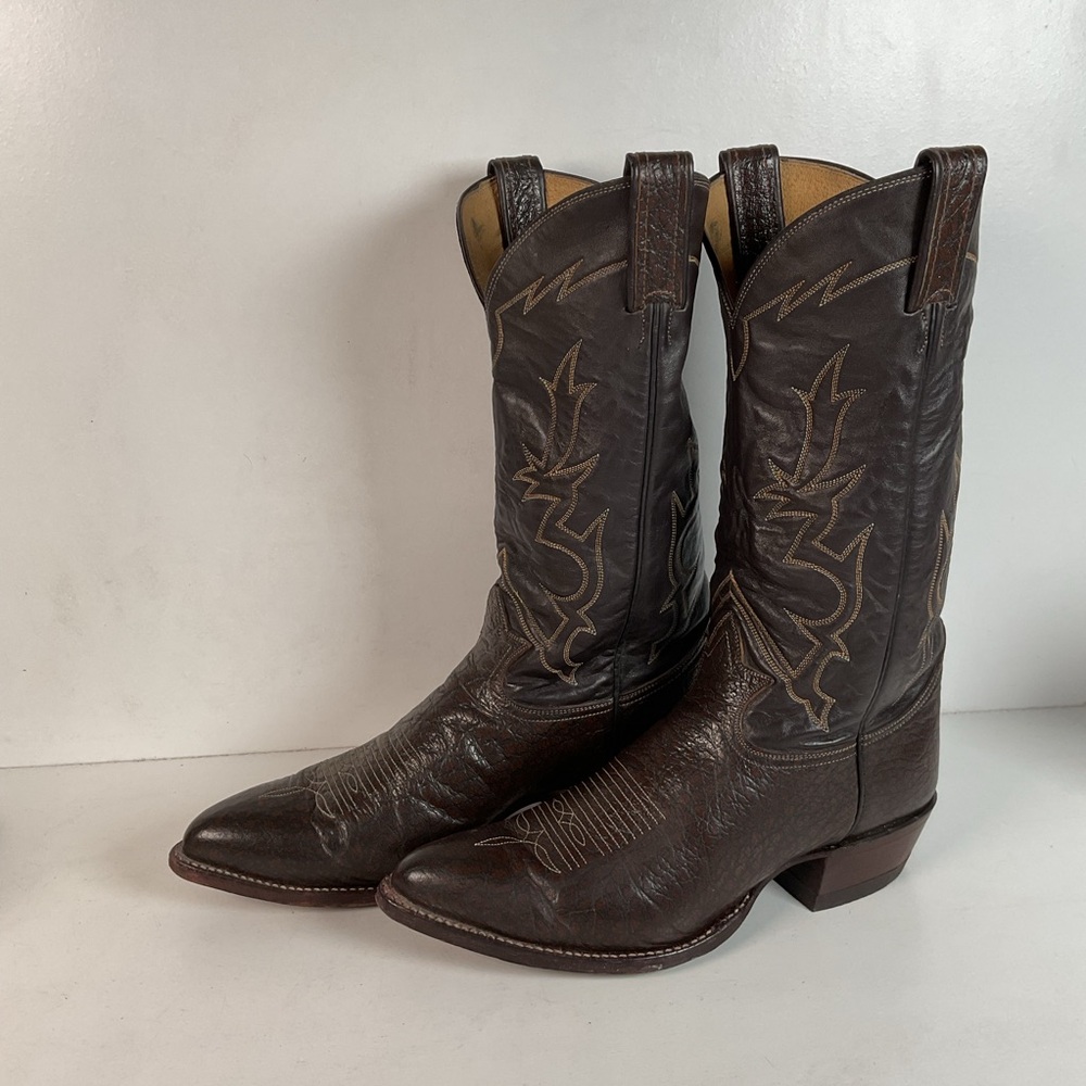 Vintage Tony Lama Exotic Caribou Cowboy Boots | Gold Label | 9 E